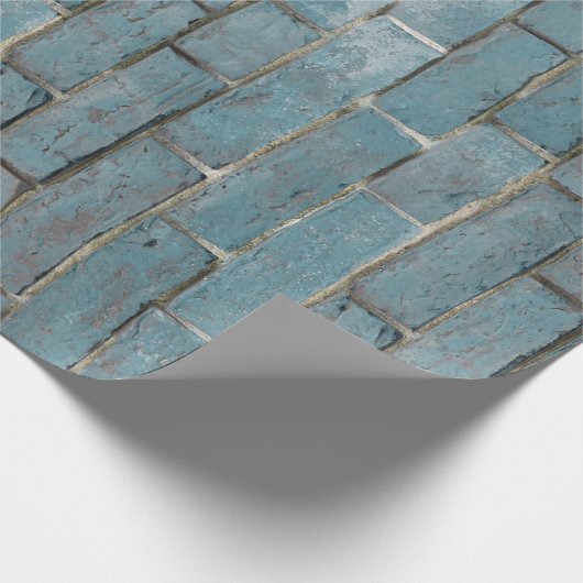 Soft Blue Brick-wandpatroon Cadeaupapier (Hoek)