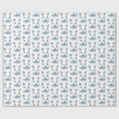 Soft Blue Bunny Pastel Waterverf Wrapping Paper Cadeaupapier (Vlak)