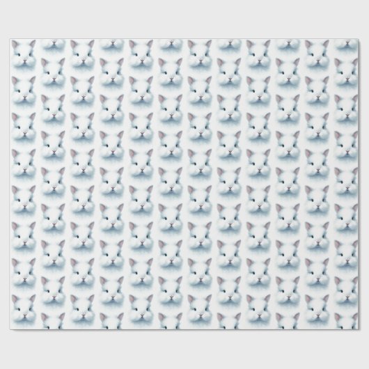 Soft Blue Bunny Pastel Waterverf Wrapping Paper Cadeaupapier (Vlak)