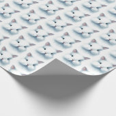 Soft Blue Bunny Pastel Waterverf Wrapping Paper Cadeaupapier (Hoek)