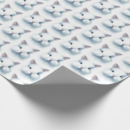 Soft Blue Bunny Pastel Waterverf Wrapping Paper Cadeaupapier (Hoek)