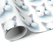 Soft Blue Bunny Pastel Waterverf Wrapping Paper Cadeaupapier (Rol Hoek)