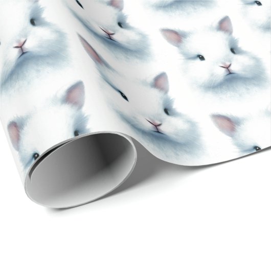 Soft Blue Bunny Pastel Waterverf Wrapping Paper Cadeaupapier (Rol Hoek)