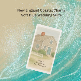 Soft Blue Cape Cod Coastal Wedding Cocktail Servet