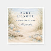 Soft Blue Coastal Baby Shower Servet (Voorkant)