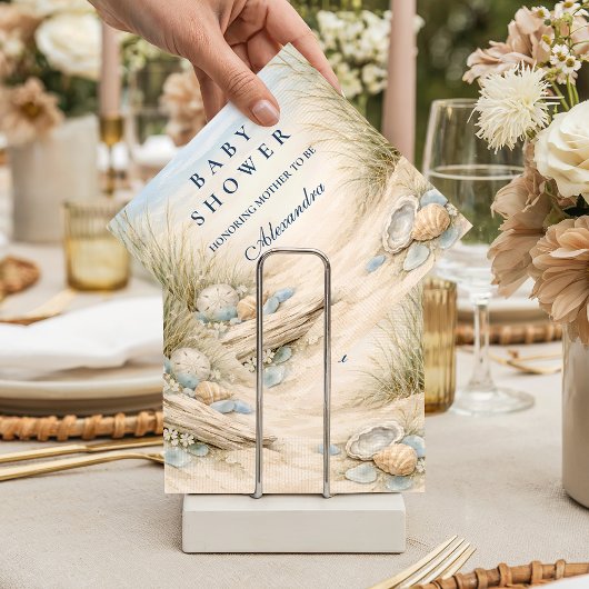 Soft Blue Coastal Baby Shower Servet