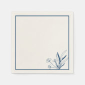 Soft Blue Coastal Botanical Napkins Servet (Voorkant)