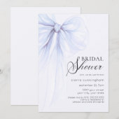 Soft Blue Coquette Bow Vrijgezellenfeest Kaart (Voorkant / Achterkant)