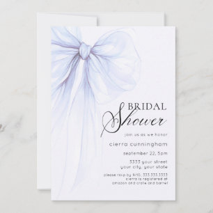 Soft Blue Coquette Bow Vrijgezellenfeest Kaart