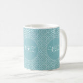Soft Blue Custom Initialen Coffee Mok (Voorkant rechts)