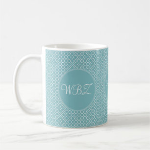 Soft Blue Custom Initialen Coffee Mok