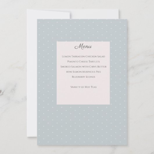 Soft Blue Custom Moederdag Tea Party Invitation Kaart (Achterkant)