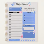 Soft Blue Daily Planner with Mood & Water Track (Voorkant)