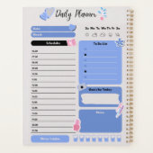 Soft Blue Daily Planner with Mood & Water Track (Achterkant)