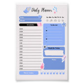 Soft Blue Daily Planner with Mood & Water Track Foto Afdruk (Voorkant)