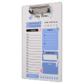 Soft Blue Daily Planner with Mood & Water Track Klembord (Links)