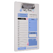 Soft Blue Daily Planner with Mood & Water Track Klembord (Rechts)