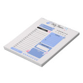 Soft Blue Daily Planner with Mood & Water Track Notitieblok (Linkerzijde)