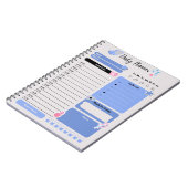 Soft Blue Daily Planner with Mood & Water Track Notitieboek (Linkerzijde)