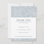 SOFT BLUE DAMASK PATROON CORPORATE BUSINTE LOGO BEDANKKAART (Voorkant)