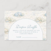 Soft Blue Dino Diapper Raffle Informatiekaartje (Voorkant)