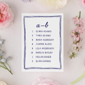 Soft Blue Doodle Wedding Seating Chart Card Kaart