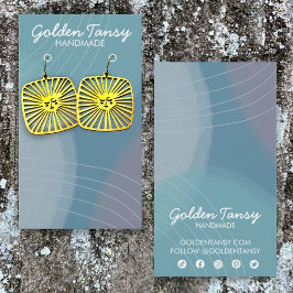 Soft Blue Earring Ketting Jewels Display Card Visitekaartje