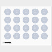 Soft Blue Elegant Script Afstuderen Bedankt Ronde Sticker (Vel)