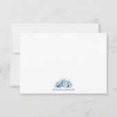 Soft Blue Elegant Watercolor Flowers Wedding RSVP (Achterkant)