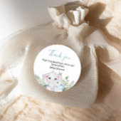 Soft Blue Elephant Baby shower Ronde Sticker