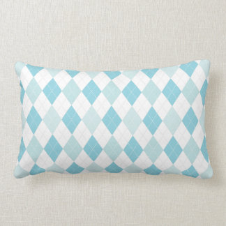 Soft Blue en Aqua Retro Seaside Argyle Pillow Kussen