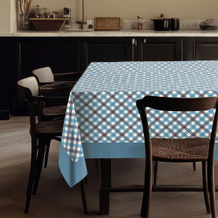 Soft Blue en Navy geplakt tafelkleed voor evenemen
