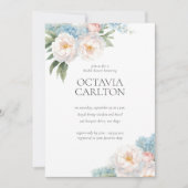 Soft Blue en Pink Flowers klassiek Vrijgezellenfee Kaart (Voorkant)