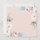 Soft Blue en Pink Flowers klassiek Vrijgezellenfee Kaart (Achterkant)