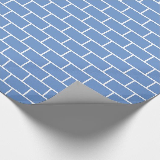 Soft Blue en White Brick Pattern Cadeaupapier (Hoek)