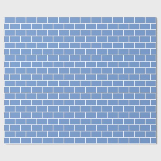 Soft Blue en White Brick Pattern Cadeaupapier (Vlak)