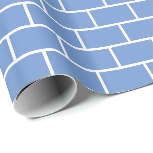 Soft Blue en White Brick Pattern Cadeaupapier (Rol Hoek)