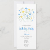 Soft Blue en Yellow Waterverf Floral Motif Kaart (Voorkant)