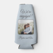 Soft Blue Engagement Party Foto We zijn verloofd Flesjeskoeler (Voorkant)