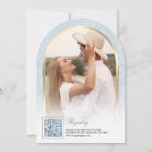 Soft Blue Floral Arch Butterfly Vrijgezellenfeest Kaart (Achterkant)