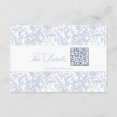 Soft Blue Floral Chinoiserie Details QR code Informatiekaartje (Achterkant)