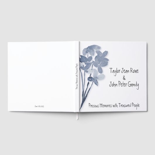 Soft Blue Flower Wedding Guest Book Gastenboek (Volledig)
