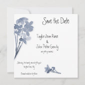 Soft Blue Flower Wedding Sla de datum op Save The Date (Voorkant)