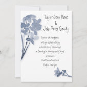 Soft Blue Flower Wedding Uitnodiging (Voorkant)
