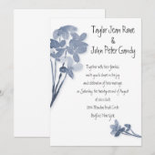 Soft Blue Flower Wedding Uitnodiging (Voorkant / Achterkant)