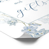 Soft Blue Flowers Boeken en Geschenken Teken Poster (Hoek)