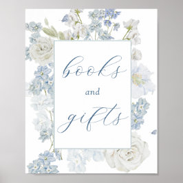 Soft Blue Flowers Boeken en Geschenken Teken Poster