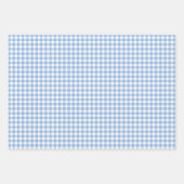 Soft Blue Gingham Check Patroon Inpakpapier Vel (Voorkant 2)