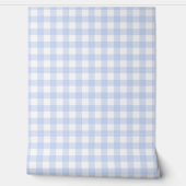 Soft Blue Gingham Check Wallpaper Behang (Afrollen)