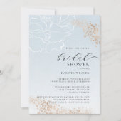 Soft Blue Gold Floral Vrijgezellenfeest Kaart (Voorkant)